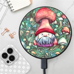 Black Art Mushroom For Incantation And Witchcraft Wireless Fast Charger(black) by GardenOfOphir