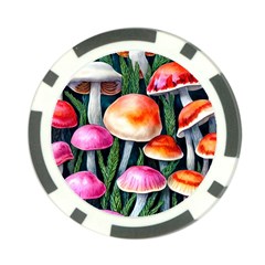 Goblincore Mushroom Poker Chip Card Guard by GardenOfOphir