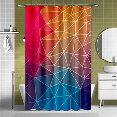 Multicolored Geometric Origami Idea Pattern Shower Curtain 48  X 72  (small) 