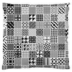 Black And White Geometric Patterns Large Cushion Case (two Sides)