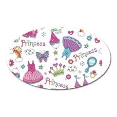 Princess Element Background Material Oval Magnet by Jancukart