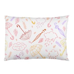 Weather Umbrella Rain Cloud Seamless Doodle Pattern Pillow Case (two Sides)