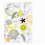 Doodle Flowers Hand Drawing Pattern Small Garden Flag (Two Sides) Back