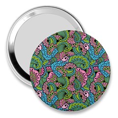 Background Texture Paisley Pattern 3  Handbag Mirrors