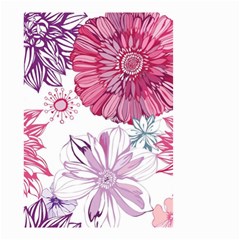 Red And Pink Flowers Vector Art Asters Patterns Backgrounds Small Garden Flag (two Sides)