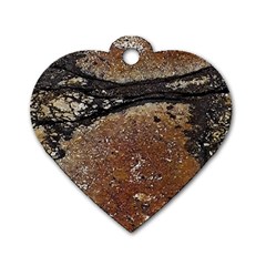 Rustic Charm Abstract Print Dog Tag Heart (one Side) by dflcprintsclothing