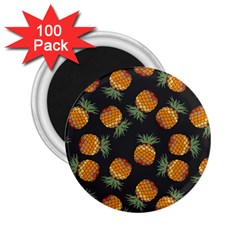 Pineapple Background Pineapple Pattern 2 25  Magnets (100 Pack)  by Wegoenart