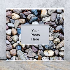 Stone Texture Nature Background Rocks Pebbles White Wall Photo Frame 5  X 7  by Wegoenart