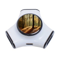 Autumn Nature Woodland Woods Trees 3-port Usb Hub