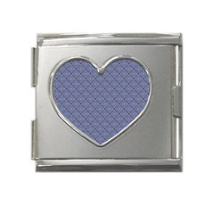 Blue Diamonds Mega Link Heart Italian Charm (18mm) by Sparkle