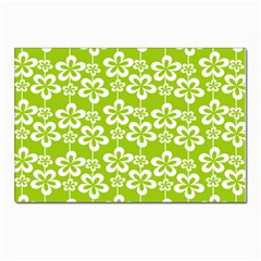 Lime Green Flowers Pattern Postcards 5  X 7  (pkg Of 10) by GardenOfOphir