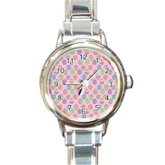 Egg Easter Eggs Pastel Digital Art Round Italian Charm Watch by Semog4