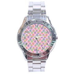 Egg Easter Eggs Pastel Digital Art Stainless Steel Analogue Watch by Semog4