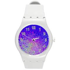 Psychedelic Retrovintage Colorful Round Plastic Sport Watch (m) by Semog4