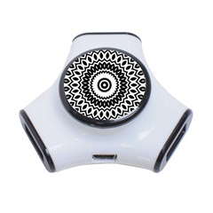 Circular Concentric Radial Symmetry Abstract 3-port Usb Hub