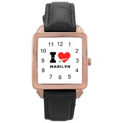 I Love Marilyn Rose Gold Leather Watch  by ilovewhateva