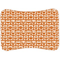 Orange And White Owl Pattern Velour Seat Head Rest Cushion by GardenOfOphir