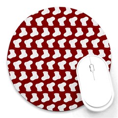 Cute Baby Socks Illustration Pattern Round Mousepad by GardenOfOphir