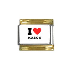 I Love Mason Gold Trim Italian Charm (9mm) by ilovewhateva