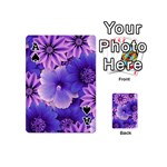 Pattern Floral Flora Flower Flowers Blue Violet Patterns Playing Cards 54 Designs (Mini) Front - SpadeA