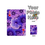 Pattern Floral Flora Flower Flowers Blue Violet Patterns Playing Cards 54 Designs (Mini) Front - Heart2