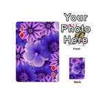 Pattern Floral Flora Flower Flowers Blue Violet Patterns Playing Cards 54 Designs (Mini) Front - Diamond4