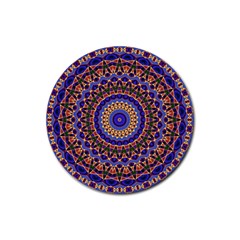 Mandala Kaleidoscope Background Rubber Round Coaster (4 Pack)