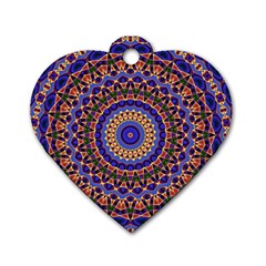 Mandala Kaleidoscope Background Dog Tag Heart (one Side)