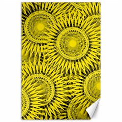 Abstract Sun Pattern Yellow Background Canvas 24  X 36 