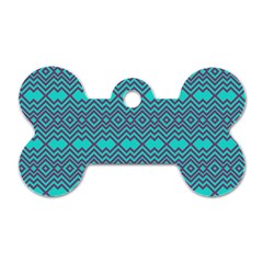 Chevron Zigzag Pattern Dog Tag Bone (one Side)