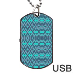 Chevron Zigzag Pattern Dog Tag Usb Flash (one Side)