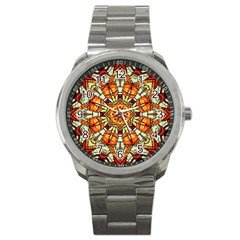 Kaleidoscope Floral Pattern Rosette Sport Metal Watch