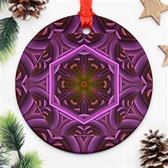 Rosette Mosaic Kaleidoscope Abstract Background Round Ornament (two Sides)