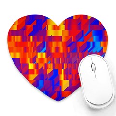 Geometric Pattern Fluorescent Colorful Heart Mousepad