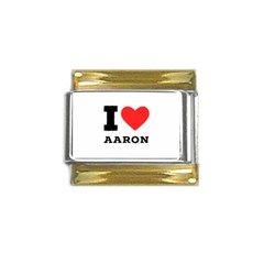 I Love Aaron Gold Trim Italian Charm (9mm) by ilovewhateva