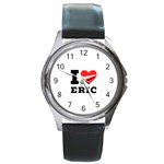 I love eric Round Metal Watch Front