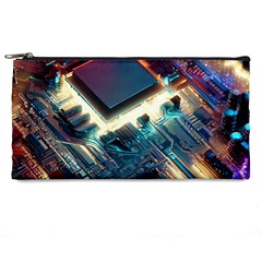 Ai Generated Motherboard City Technology Tech Cpu Pencil Case by Jancukart