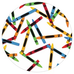 Crayons Color Pencils Stationary Round Trivet by Ravend