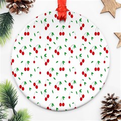 Cherries Round Ornament (two Sides) by nateshop