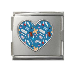 Medicine Pattern Mega Link Heart Italian Charm (18mm) by SychEva