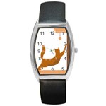 Animal Cat Pet Feline Mammal Barrel Style Metal Watch Front