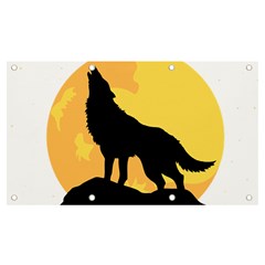 Wolf Wild Animal Night Moon Banner And Sign 7  X 4  by Semog4