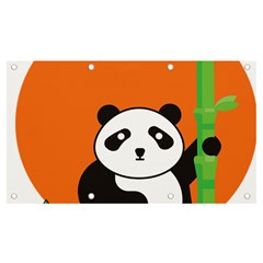 Panda Animal Orange Sun Nature Banner And Sign 7  X 4  by Semog4