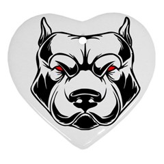 Dog Animal Mammal Bulldog Pet Heart Ornament (two Sides) by Semog4