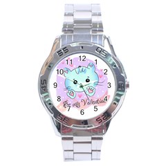 Cat Valentine-s Day Valentine Stainless Steel Analogue Watch by Semog4