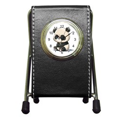 Cute Panda Bear Animal Cartoon Pen Holder Desk Clock by Semog4