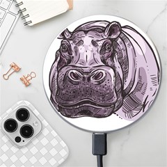 Hippopotamus Animal Wildlife Hippo Wireless Fast Charger(white) by Semog4