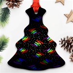 Rainbows Pixel Pattern Christmas Tree Ornament (Two Sides) Front