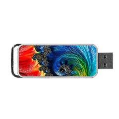 Colorful Digital Art Fractal Design Portable Usb Flash (two Sides) by Semog4