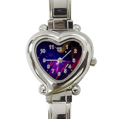 Colorful Abstract Background Creative Digital Art Colorful Geometric Artwork Heart Italian Charm Watch by Semog4